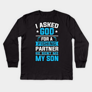 Father and Son Fishing Partner Angling Kids Long Sleeve T-Shirt